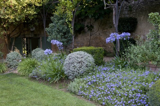 jardin entretien couleur bleu