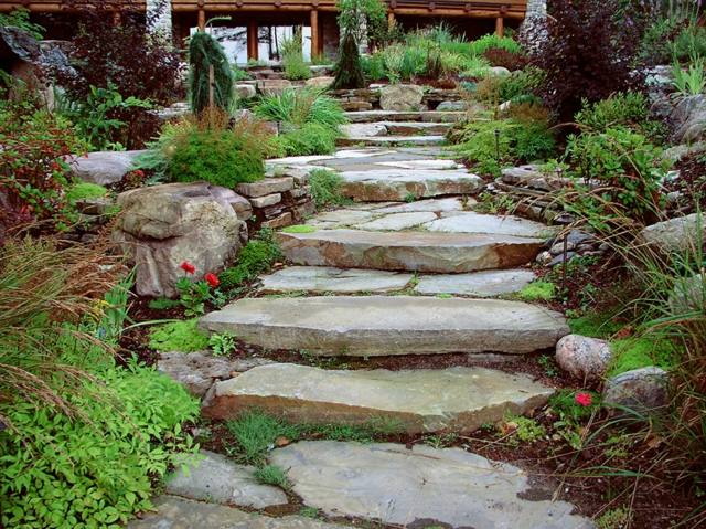 jardin escalier de pierre naturalise