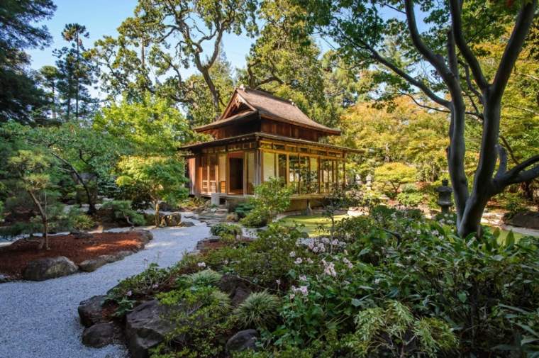 aménagement jardin zen style japonais maison bois