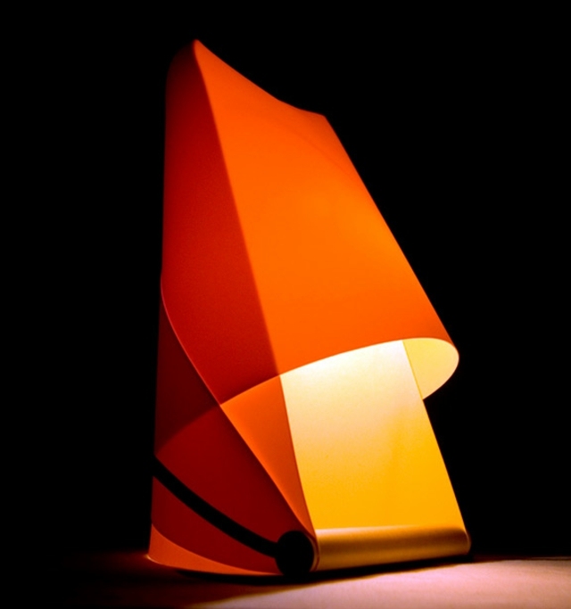 lampe art deco design orange style japonais furoshiki