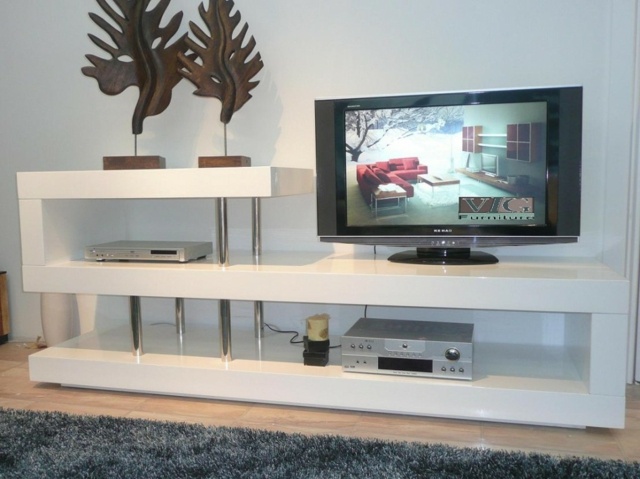 meuble tv design blanc minimaliste