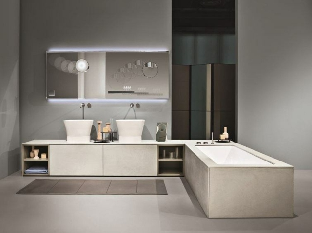 Meubles salle de bains blanc modernistes minimalistes  design