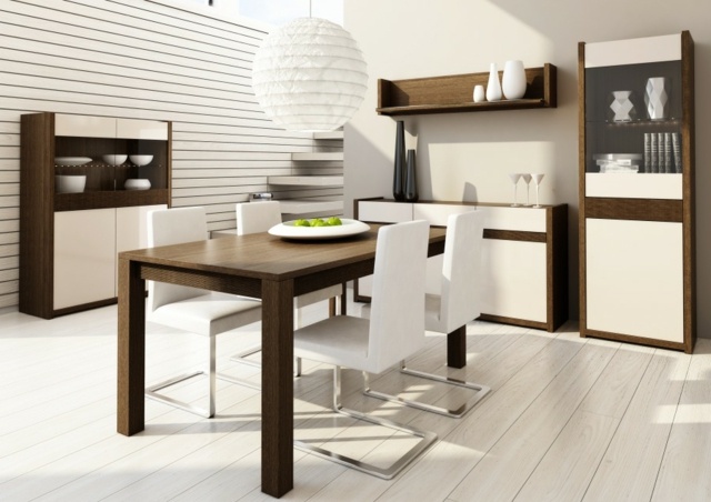 meubles salle manger bois blanc marron