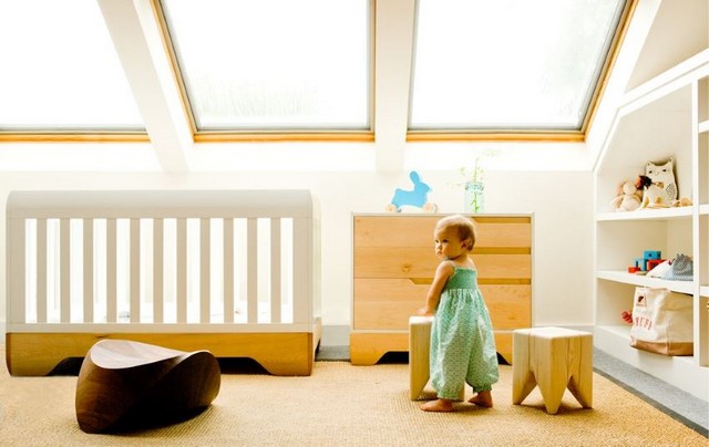 mobilier chambre de bébé berceau commode Kalon Echo jaune