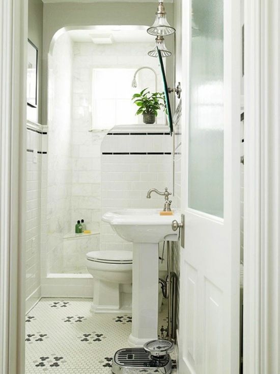 salle bain moderne noir blanc