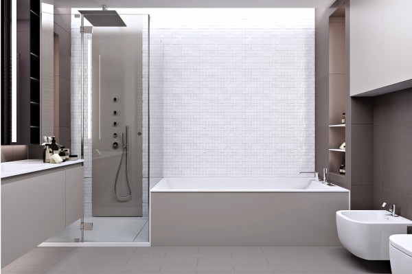 Design clair pureté cette salle de bains luxueuse