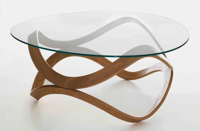 table basse design bois verre