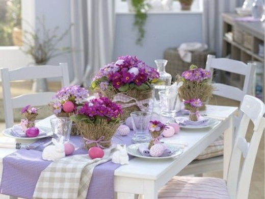 table paques blanc violet