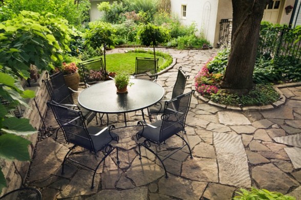 terrasse jardin petit table chaises