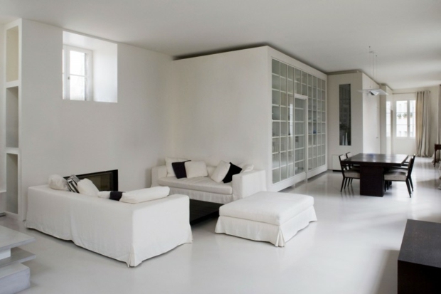 vaste loft moderne open space blanc