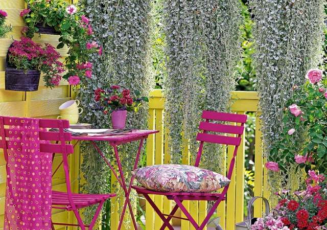 aménagement terrasse couleurs fleurs