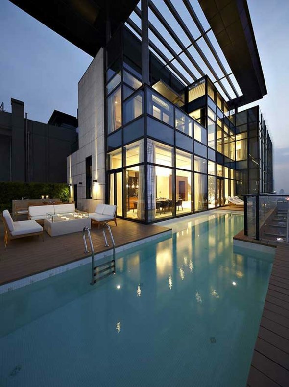 aménagement terrasse piscine design