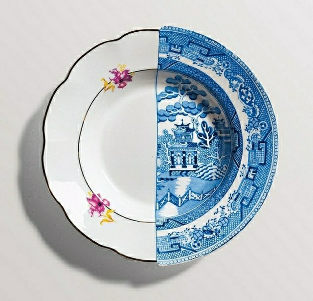 service vaisselle assiette en porcelaine design hybrid ctrlzak