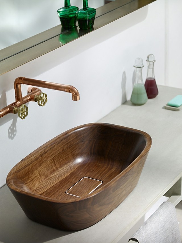 baignoire lavabo design déversoir évier simple robinetterie cuivre