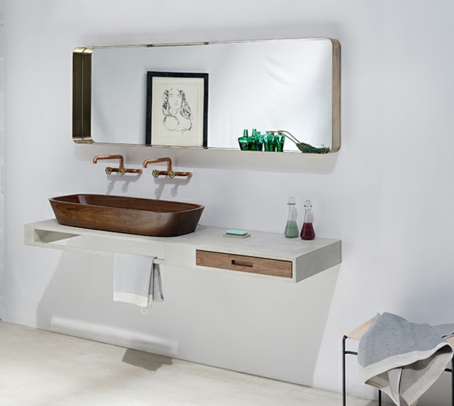 lavabo design double  meuble vasque
