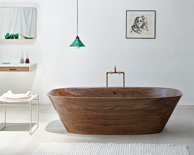 baignoire lavabo design vue latérale plomberie