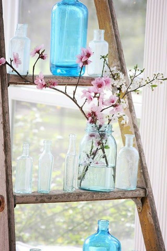 déco douce et délicate fleur de cerisier vase bouteille idée originale