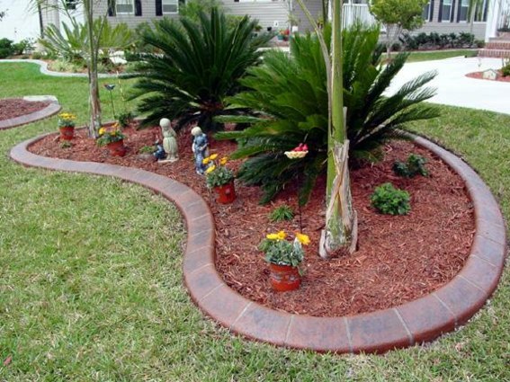 bordure jardin courbé béton couleur granit