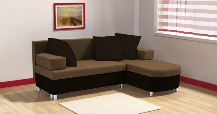 beau canapé d'angle beige noir qualité coffre de rangements tableau design tapis de salon blanc design moderne