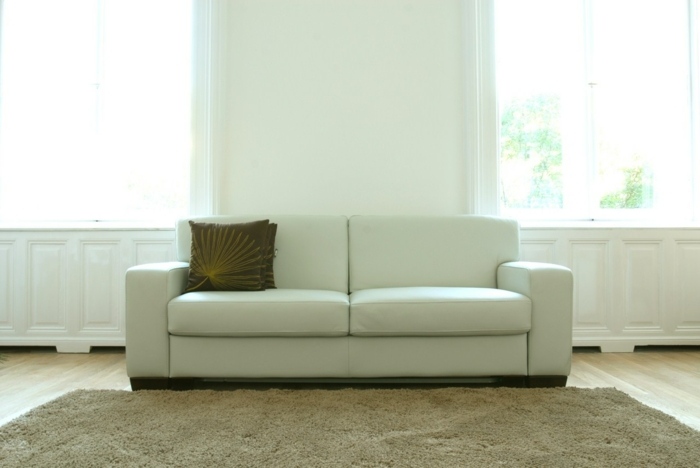 canapé confort cuir moderne blanc design 
