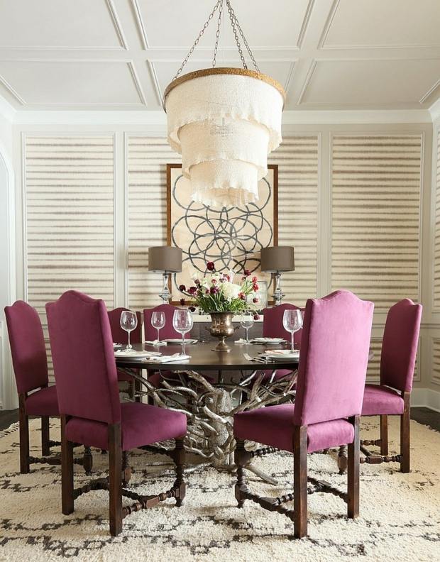 chaises salle manger violet