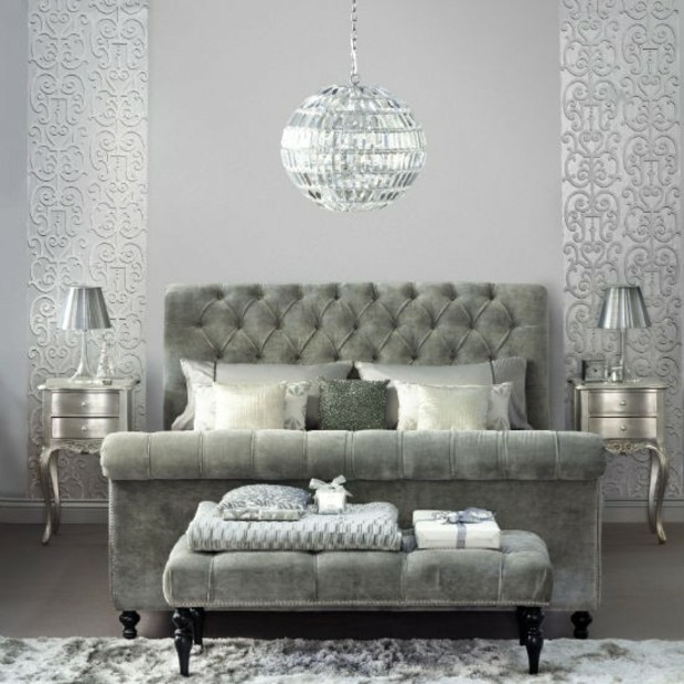 chambre style baroque gamme gris argenté