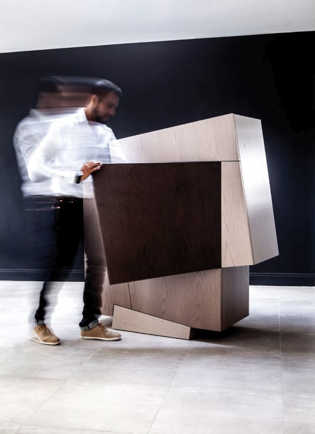 mobilier très design commode salon intelligent joel escalona moderne booleanos roche bobois bois bois