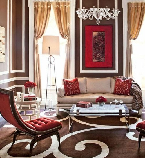 marsala couleur divan canapé grand designsalon tableau top tendance année 2015 idée déco salon