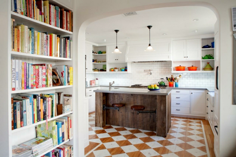 cuisine moderne design bibliothèque espace lecture dans la cuisine cuisine bar à manger design jeff troyer associates