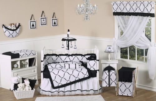 decoration chambre bebe fille noir blanc design