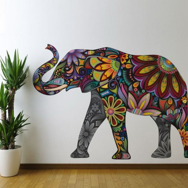 decoration murale sticker elephant