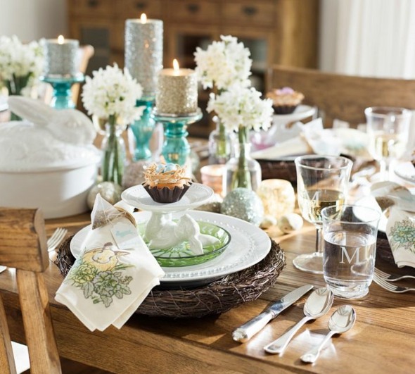 décoration Pâques table elegante