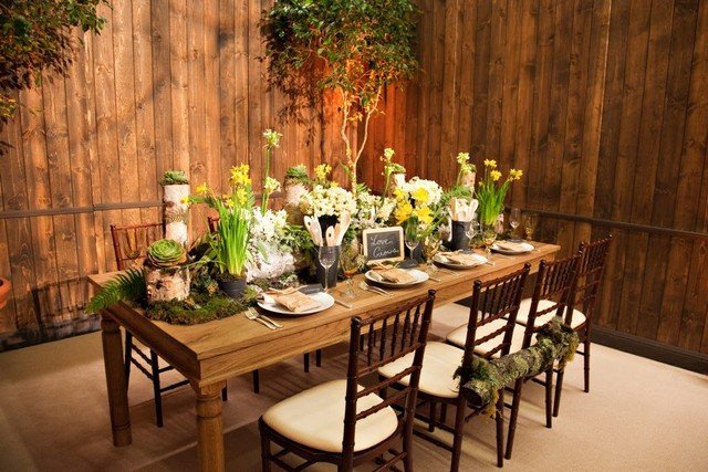 décoration table printemps nature