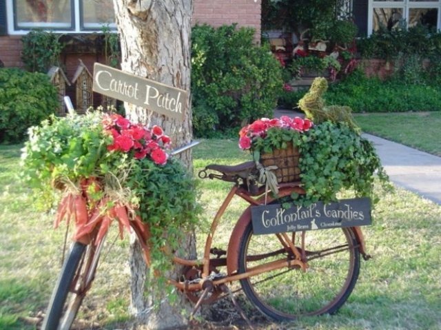 décorer jardin vélo customisé
