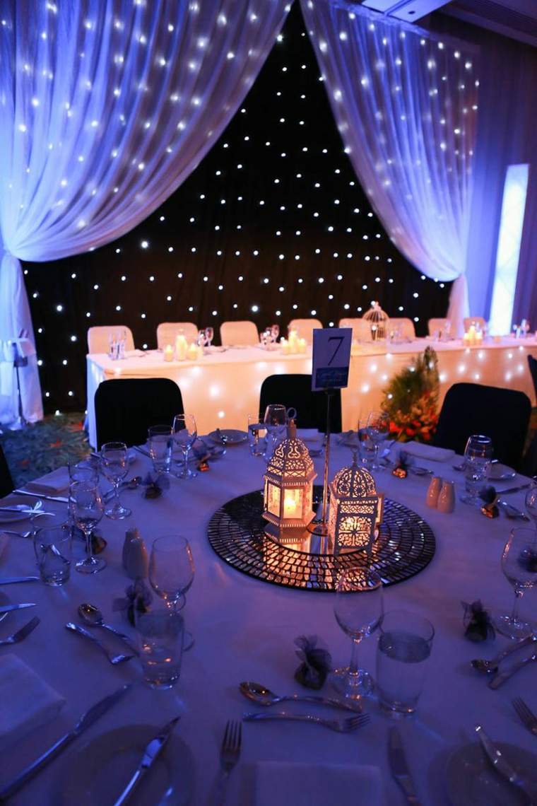 décoration table mariage LED
