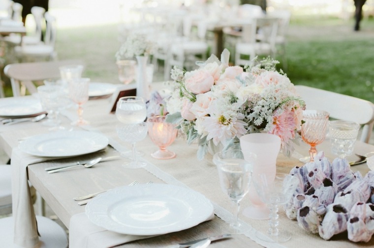 décoration table mariage blanc