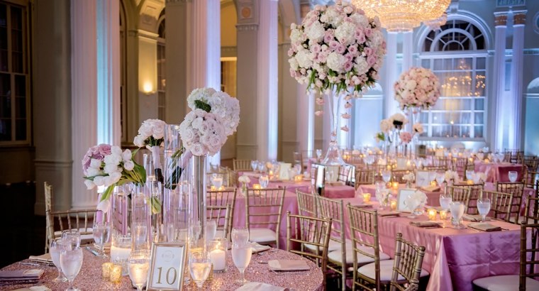 décoration table mariage lumiere