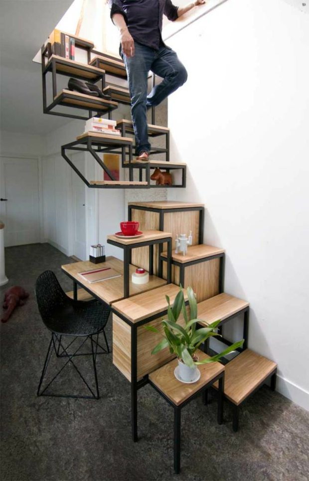 escalier design ultra-pratique polyvalent