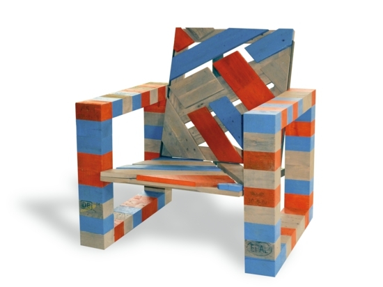 fauteuil bois meuble en palettes couleurs