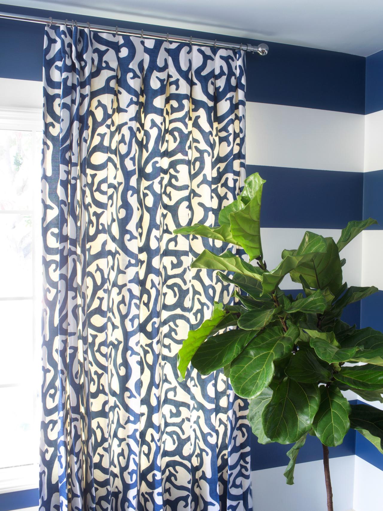 déco idée chambre adolescent rideau design moderne plante verte bleu