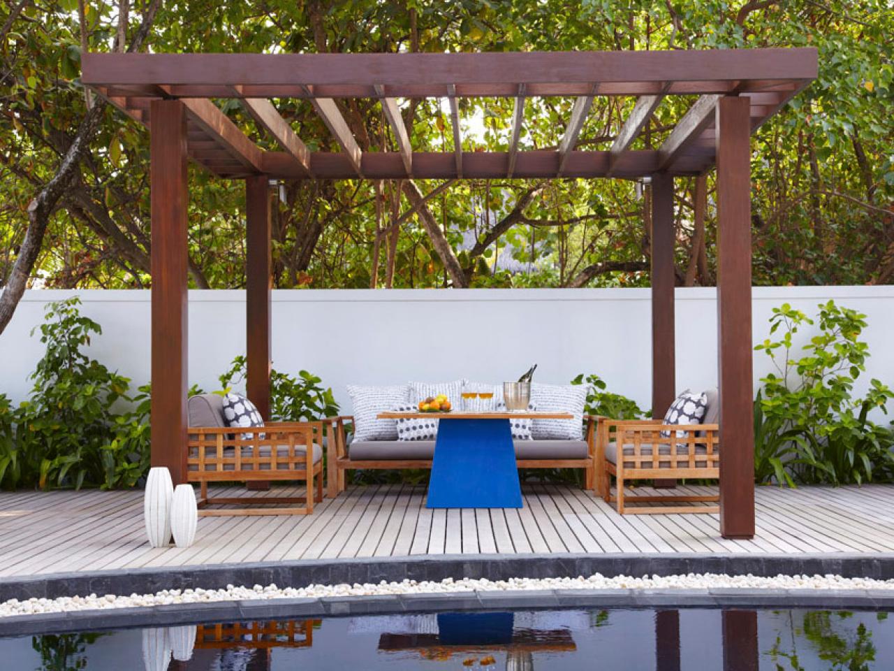 idée salon de jardin maldives piscine hôtel pergola piscine grande super design