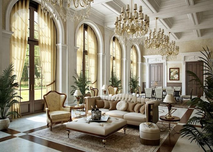 intérieur moderne français style design mobilier cher luxe design canapé cuir blanc