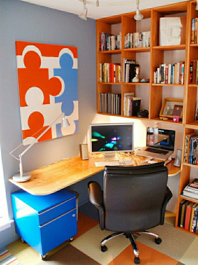 intérieur contemporain moderne petit espace idée aménagement victorhabush bureau puzzle