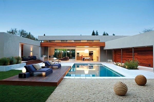 jardin design minimaliste piscine