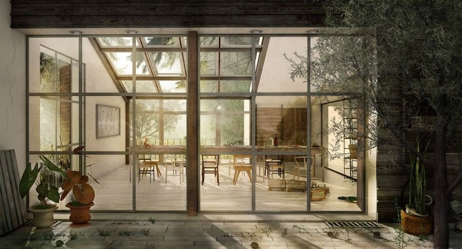 salle à manger  extérieur maison super beau design bois naturel