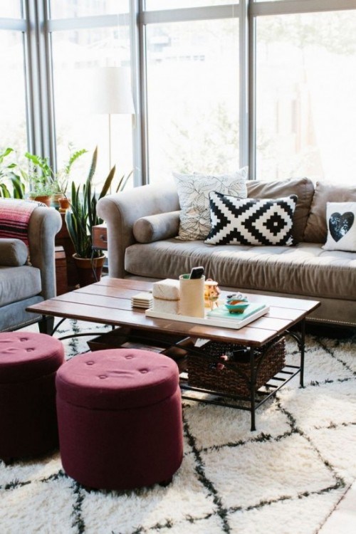 couleur tendance marsala 2015 salon canapé moderne stylé 