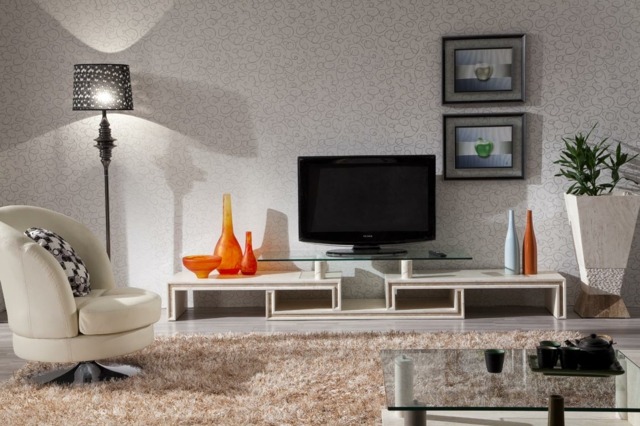 meuble TV design blanc minimaliste