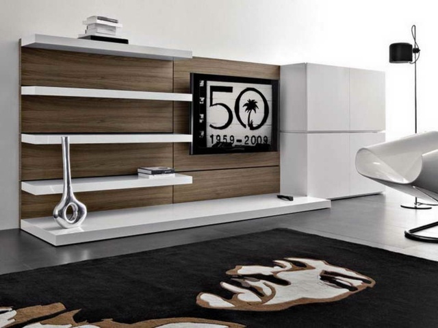 meuble design pour téléviseur bois blanc