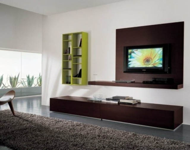 meuble design pour téléviseur brun