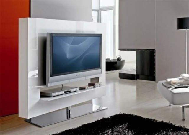 meuble design pour téléviseur finition blanc